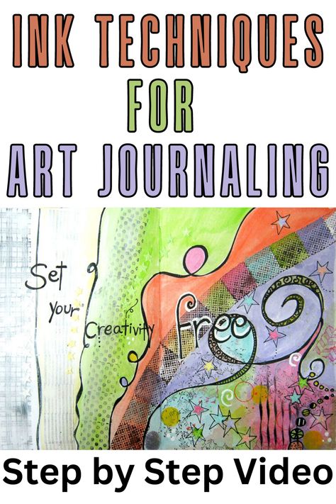 Check out these easy ink techniques for art journaling. Learn how to combine different ink ideas and techniques on your art journal page from stamping to coloring all are versatile techniques to try today Art Journal Doodles, Journaling Techniques, Journal Techniques, Ink Techniques, Art Journal Tutorial, Watercolor Art Journal, Paper Craft Videos, Mixed Media Techniques, Texture Inspiration