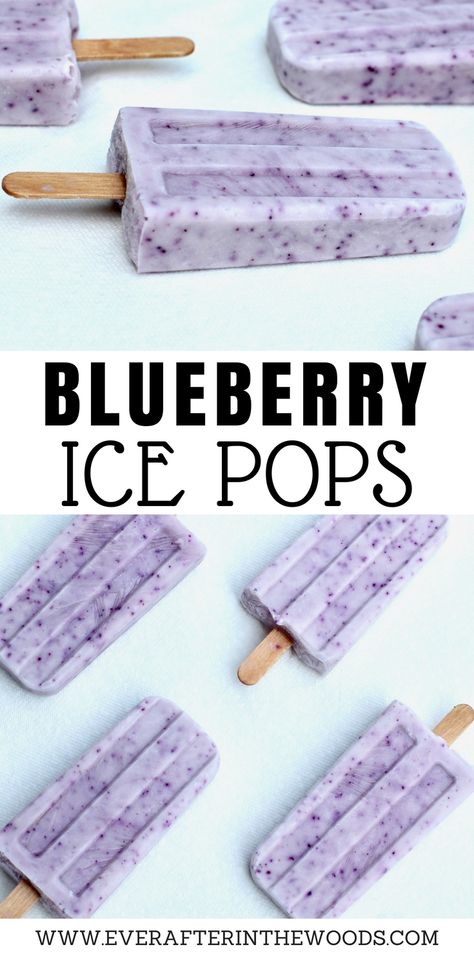 Almond Milk Popsicles, Blueberry Popsicles, Milk Popsicles, Blueberry Dessert, Ice Pop Recipes, Healthy Popsicles, Fruit Popsicles, Ice Pop Molds, Homemade Popsicles