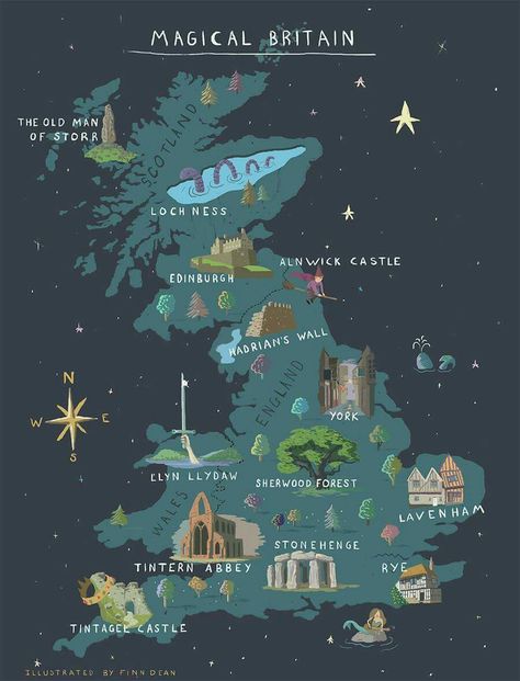 Scottish Highlands, The United Kingdom, Illustrated Map, England Travel, Us Map, British Isles, Travel List, Uk Travel, Magical Places