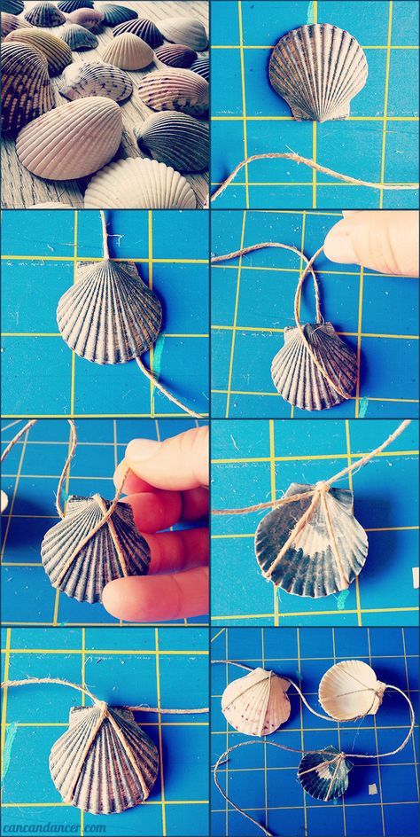 Shell Crafts Seashells Diy Ideas, Seashell Garland, Sea Shells Diy, Shells Diy, Seashell Projects, Shell Crafts Diy, Sea Crafts, Shell Decor, Seashell Jewelry