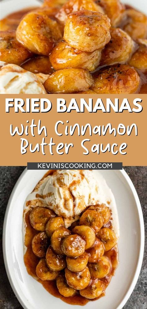 Bananas Dessert Recipes, Cinnamon Bananas Fried, Banana Foil Dessert, Deep Fried Fruit, Cinnamon Fried Bananas, Pan Fried Banana Recipes, Cinnamon Sugar Bananas, Homemade Banana Recipes, Banana Apple Dessert