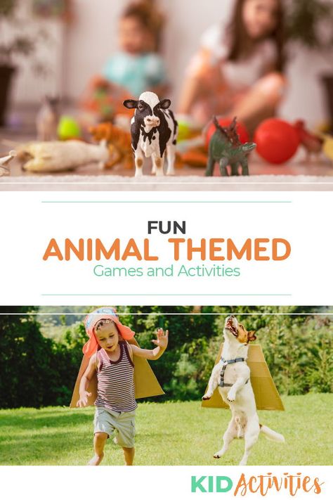 A collection of fun animal themed game and activity ideas for kids. #KidActivities #KidGames #ActivitiesForKids #FunForKids #IdeasForKids Outdoor Animal Activities Preschool, Simon Says Animals Game, Animal Games Preschool, Animal Birthday Activities, Zoo Summer Camp Theme, Gardening Games For Kids, Animal Games For Kids Classroom, Animal Theme Games, Animal Themed Party Games