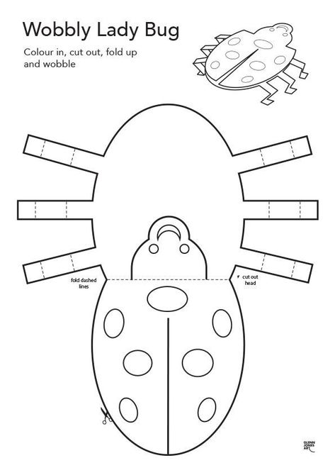 Wobbly Lady Bug Make A Bug Craft, Build A Bug Activity, Spring Crafts For Kids Printable, Build A Printable, Cut Out Activities For Kids, Free Craft Printables, Bug Craft Preschool, Cut Out Crafts For Kids, Kids Printable Crafts