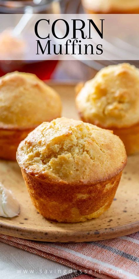 Homemade Corn Muffins, Bbq Chili, Blueberry Cornbread, Cornbread Muffins Recipe, Cornmeal Muffins, Fried Apple Pies, Corn Muffin, Buttermilk Cornbread, Bread Rolls Recipe