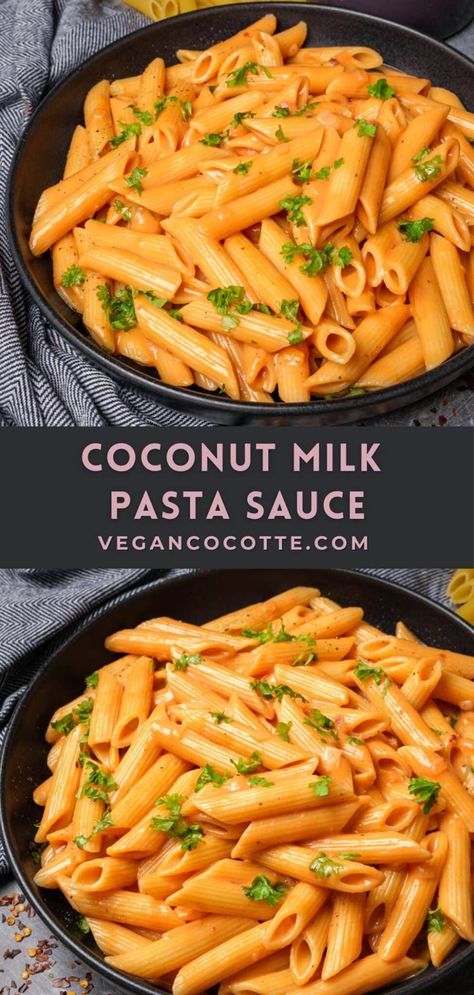 Pasta Using Coconut Milk, Paleo Creamy Pasta Sauce, Gf Dairy Free Pasta Recipes, Dinner Foods Healthy, Passau, Coconut Milk Tomato Sauce, Coconut Milk Stir Fry Sauce, Dinner With Coconut Milk, Dinners With Coconut Milk