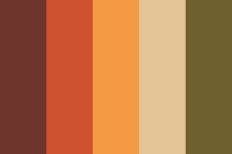 Color Palette Four Colors, Atum Color Palette, Autumn Aesthetic Colour Palette, Color Palettes For Clothes, Autumn Pallete Colors, Six Colour Palette, Autumn Colour Pallet, Maple Color Palette, Earthy Rainbow Color Palettes