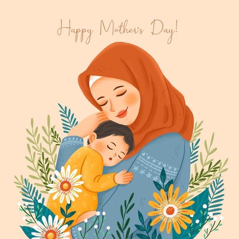 Pastel, Poster On Mother's Day, Mother’s Day Illustration, Mother Illustration Art, Mothers Day Poster Ideas, Mother's Day Painting Ideas, Mothers Day Pic, Happy Mother’s Day, Mother Day Poster