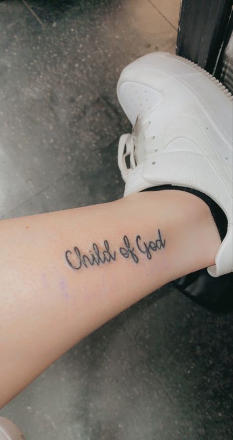 Gods Daughter Tattoo, Amor Of God Tattoo, Child Of God Tattoo For Women, Daughter Of God Tattoo, Daughter Of The King Tattoo, Trust God Tattoo, Child Of God Tattoo, Tree Tat, Scripture Tattoos