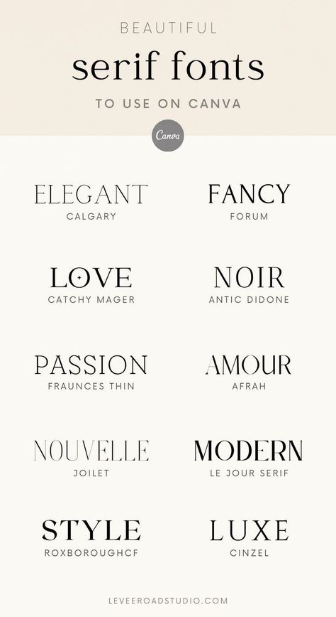 Ten high quality serif fonts it use on Canva! Use these serif and slab serif fonts in your Canva designs. Canva Pro Font Combinations, Kombinasi Font, Beautiful Serif Fonts, Font Love, Best Serif Fonts, Font Serif, Mises En Page Design Graphique, Inspiration Typographie, Typographie Inspiration