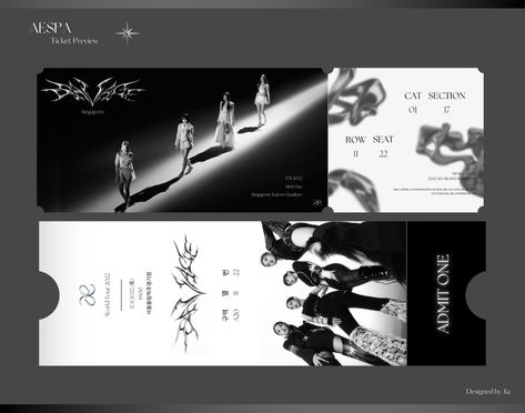 Aespa · Concert · Concert Ticket · Ticket Design · Concept Design · Savage · Winter · Karina · Giselle · Ning Ning · Ticket Preview · Graphic Design Concert Ticket Design, Ticket Drawing, Aespa Concert, Winter Karina, Karina Giselle, Ning Ning, Concert Ticket, Ticket Design, Concert Tickets