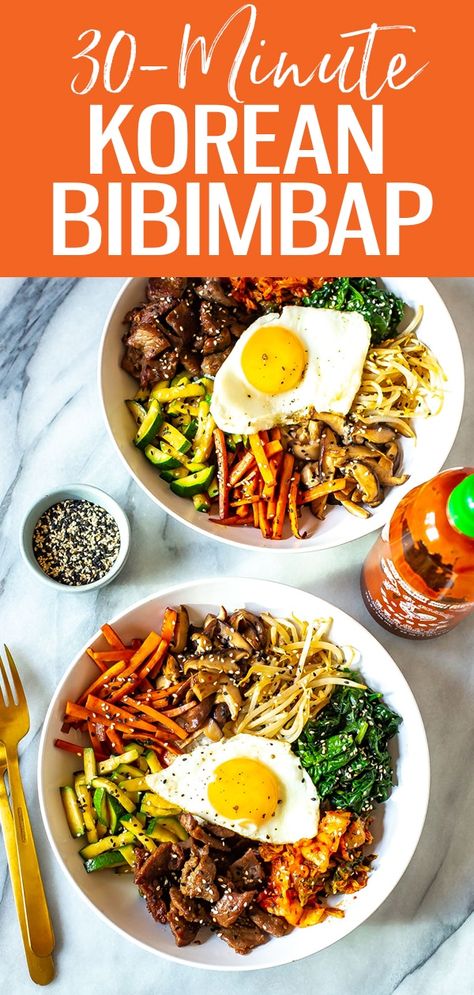 Koreansk Mad, Korean Bibimbap, Bibimbap Recipe, Minced Beef, Beef Stir Fry, Fried Vegetables, Asian Cooking, Croquettes, Food Cooking