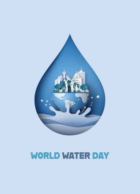 Concept of eco and wolrd water day with ... | Premium Vector #Freepik #vector #tree #water #city #paper Digital Art Programs, Peace Poster, Water Poster, Family Vector, Art Activities For Toddlers, Watercolour Texture Background, Water And Sanitation, World Water Day, Water Day