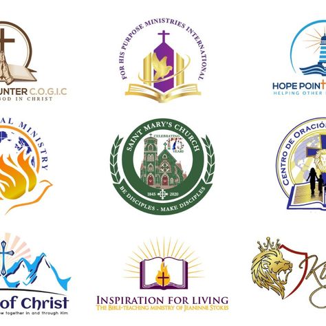 I will design modern and unique church religious or ministry logo Logos, Church Logos Design, Church Sticker Design, Christian Logo Design Ideas, Ministry Logo Design, Church Logo Ideas, Christian Logo Design, Church Logo Inspiration, Christian Logo