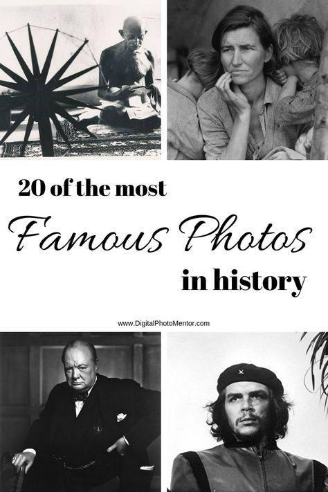 20 of the most famous photos from photography history. Famous well-known photos of people, children, and life in general. Famous pictures taken since the invention of the camera. Learn your photographic roots, and hone your craft. #famousphotos #famouspictures #famousphotoshistory #famousphotosphotographyhistory #famousphotoslife #digitalphotomentor Most Famous Photos Of All Time, History In Pictures, Woman Falling, Photography Classroom, Famous Photographs, Teaching Yearbook, Most Famous Photographers, Historical Photography, Photo Journalism