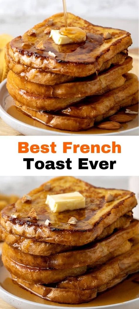 Best French Toast Ever Awesome French Toast Recipe, Homemade French Toast, Easy French Toast, Easy French Toast Recipe, Breakfast Sandwich Recipes, Best French Toast, Kids Help, French Toast Breakfast, French Toast Easy