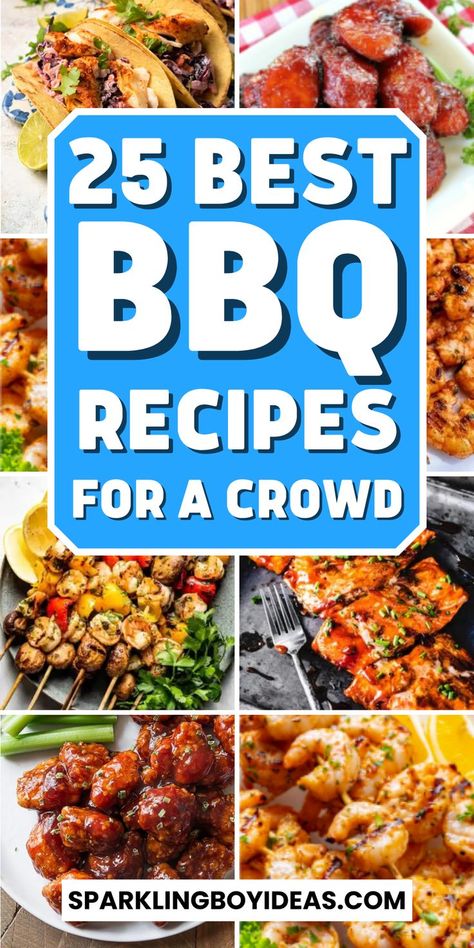 Bbq Recipes For A Crowd, Barbeque Party Food, Bbq Ideas Food, Bbq Food For A Crowd, Crowd Meals, Cheap Bbq, Grilling Party, Backyard Bbq Food, Shrimp Bbq Recipes