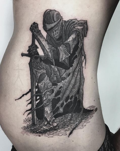 Dark Souls Tattoo, Undead Knight, Medieval Tattoo, Knight Tattoo, Soul Tattoo, Greek Mythology Tattoos, Fantasy Tattoos, Fire Tattoo, Mythology Tattoos