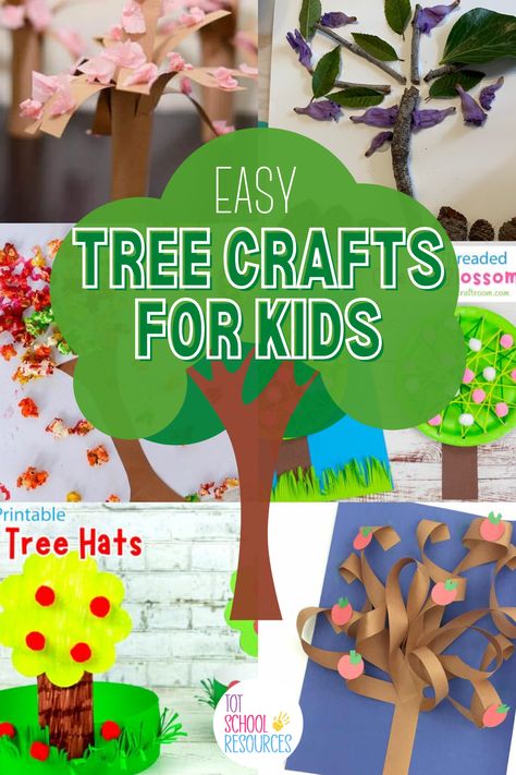 Need a fun tree craft idea for a spring craft, a tree study, or letter t craft? These 15 fun and easy craft ideas are perfect for preschoolers, toddlers, and other young kids. Prek Tree Crafts, Kindergarten Tree Activity, Creative Curriculum Tree Study Ideas, Creative Curriculum Tree Study Activities, Plants And Trees Preschool, Tree Study Creative Curriculum Preschool Dramatic Play, Tree Projects For Preschool, Trees Study Creative Curriculum, Creative Curriculum Tree Study Preschool