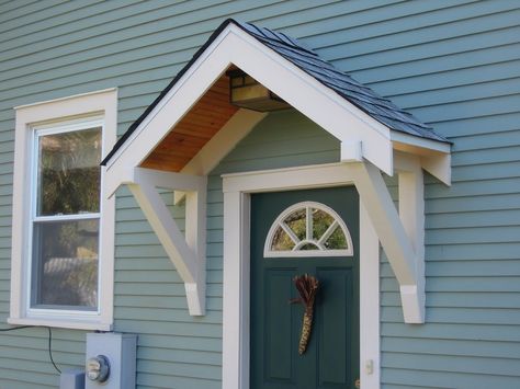 How To Build A Small Portico Above A Door – Part 1 – The Basic Frame Front Door Overhang, Awning Over Door, Porch Overhang, Front Door Awning, Door Overhang, Veranda Design, Front Door Canopy, Porch Awning, Vstupná Hala