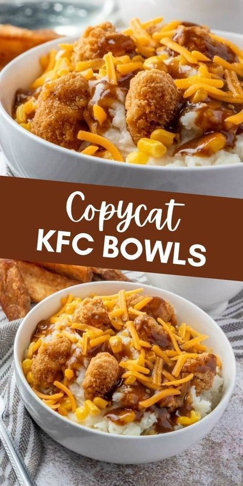 Kfc Bowls, Copycat Kfc, Fast Dinner Recipes, Sandwich Spread, Easy Dinner Recipe, Cheap Dinner Recipes, Fast Dinners, Quick And Easy Dinner, Dinner Recipes Easy Quick