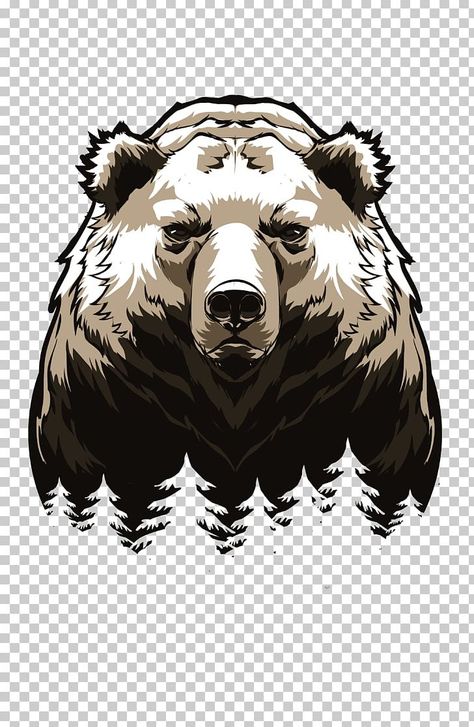 Clipart Animals, Vector Black And White, Bear Artwork, Sloth Bear, Native Artwork, Bear Png, Bear Vector, Bear Tattoos, Bear Drawing