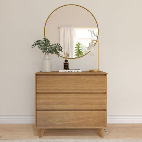 Scandinavian Dresser, Dresser Minimalist, Console Tables Entryway, Contemporary Dresser, Solid Wood Dresser, Aspen Wood, Scandinavian Minimalist, 3 Drawer Dresser, Inspire Me Home Decor