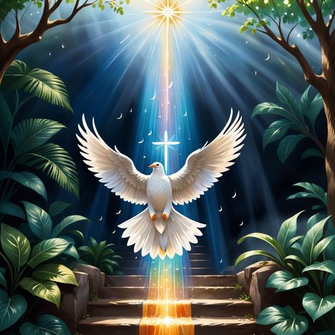 Holy Spirit Wallpaper, Holy Spirit Images, Holy Spirit Art, Sprite Image, Holly Spirit, Sky Tattoos, Dove Painting, Dove Images, Holy Spirit Dove