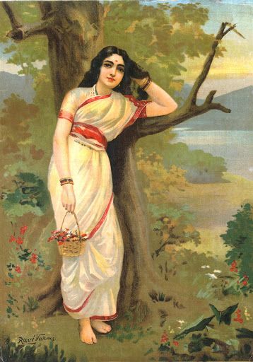 AHALYA: The tale of Ahalya is primarily found in the Bala-kandam of the  Ramayan by Valmiki. Ahalya was a princess from the Puru Dynasty and was the  wife of... Ravivarma Paintings, Ravi Varma, Raja Ravi Varma, Indian Women Painting, Kerala Mural Painting, South Asian Art, Indian Art Gallery, Ancient Paintings, Vedic Art