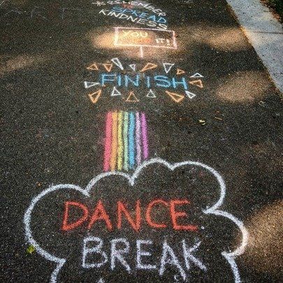 Chalk Messages Sidewalk School, Driveway Chalk Games, Chalk Obstacle Course For Toddlers, Chalk Race Track, Welcome Back To School Sidewalk Chalk, Chalk Fun For Kids, Sensory Sidewalk Chalk Path, Chalk Maze For Kids, Fun Summer Kids Activities