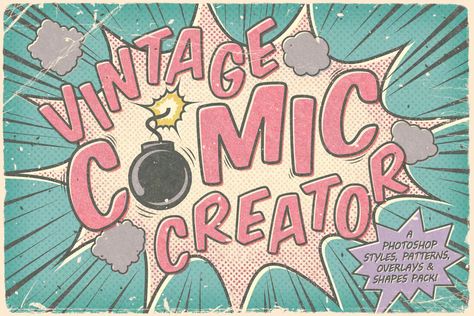 Vintage Comic Creator by JRChild on Envato Elements Hessen, Retro Comic Art, Handlettering Quotes, Halftone Pattern, Retro Comic Book, Comic Book Artwork, Comic Book Style, Pinterest Tips, Affinity Designer