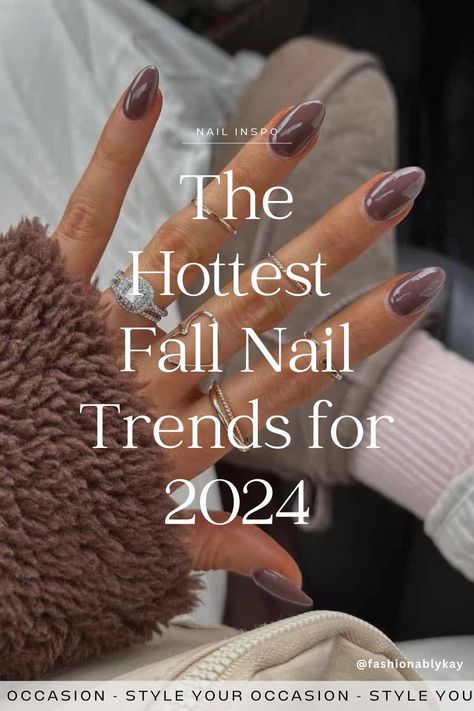 Need trendy fall nail ideas for 2024? Discover the latest fall nail design trends we're loving. From chic and simple designs to the best fall nail colors and art, and brown nail inspo, we've got all the inspiration for pretty nails this autumn. Nails Trends Fall 2024, Classy Nail Colors Fall, Sophisticated Fall Nails, Trending Nail Inspo 2024, Nail Polish Colors For Brown Skin, Pre Fall Nail Colors, Fall Minimal Nails, Fall 24 Nails, Dip Powder Nails Fall 2024