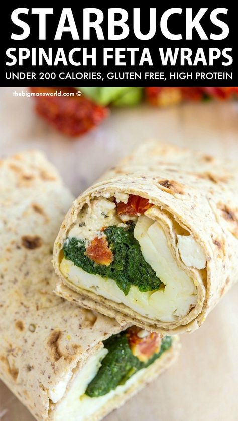 Spinach And Feta Breakfast, Copycat Breakfast, Feta Wrap, Feta Breakfast, Spinach Wrap, Egg Whites Wrap, Egg Spinach, Egg White Omelette, Feta Spinach