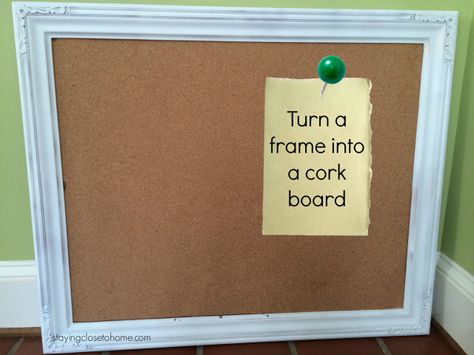 Repurposed Frames into a Cork Board #DIY Framed Cork Board Ideas, How To Make A Cork Board, Diy Framed Cork Board, Cork Board Diy, Diy Corkboard, Pinboard Diy, Repurposed Frames, Repurpose Picture Frames, Diy Bulletin Board