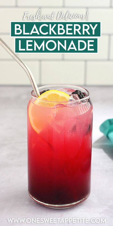 Blackberry Lemonade Recipe, Blackberry Lemonade, Resep Juice, Tea Drink Recipes, Drink Recipes Nonalcoholic, Summertime Drinks, Iced Tea Recipes, Lemonade Drinks, Summer Drink Recipes