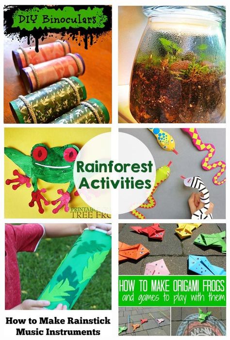 Rainforest Activities and Printables - My kids are going to love these crafts! Rio De Janeiro, Preschool Rainforest, Jungle Theme Activities, Rainforest Preschool, Rainforest Classroom, Rainforest Crafts, Science Materials, Jungle Activities, Rainforest Project