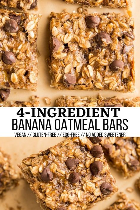 Banana Oatmeal Bars, Breakfast Bars Recipe, Oatmeal Breakfast Bars, Healthy Bars, Healthy Food Guide, Diet Smoothie Recipes, Spicy Snacks, Oatmeal Bars, Quick Bite