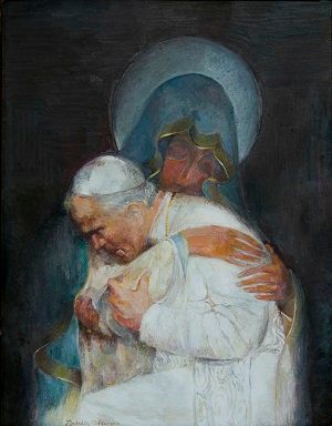 Vaticano no autorizó imagen viral de San Juan Pablo II y la Virgen: La verdad es que es una pintura Pope Saint John Paul Ii, Faith Based Art, San Juan Pablo Ii, مريم العذراء, Saint Quotes Catholic, St John Paul Ii, Juan Pablo Ii, Jesus And Mary Pictures, Rennaissance Art