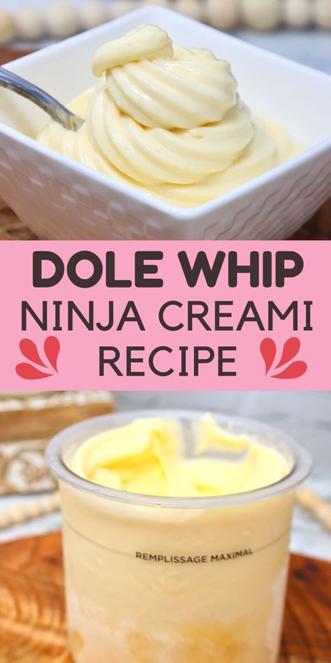 Essen, Ninja Creami Recipes Dole Whip, Creami Healthy Recipe, Ninja Creami Pineapple Sherbet, Nina Creamy Recipes, Ninja Creami Pudding Ice Cream Recipes, Ninja Creami Recipes With Almond Milk, Ninga Cremi Recipes Healthy, Ninja Creami Slushy Recipe