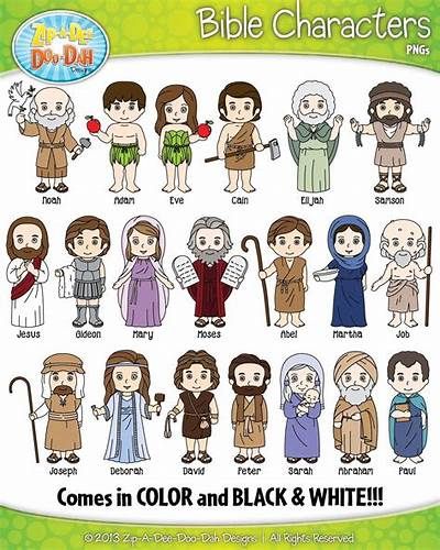 Famous Bible Characters Clipart {Zip-A-Dee-Doo-Dah Designs} | Bible ... Bible Characters Images, Bible Clipart, Character Worksheets, Sunday School Crafts For Kids, Bible Stories For Kids, Bible School Crafts, Bible Images, Bible Illustrations, Bible Characters