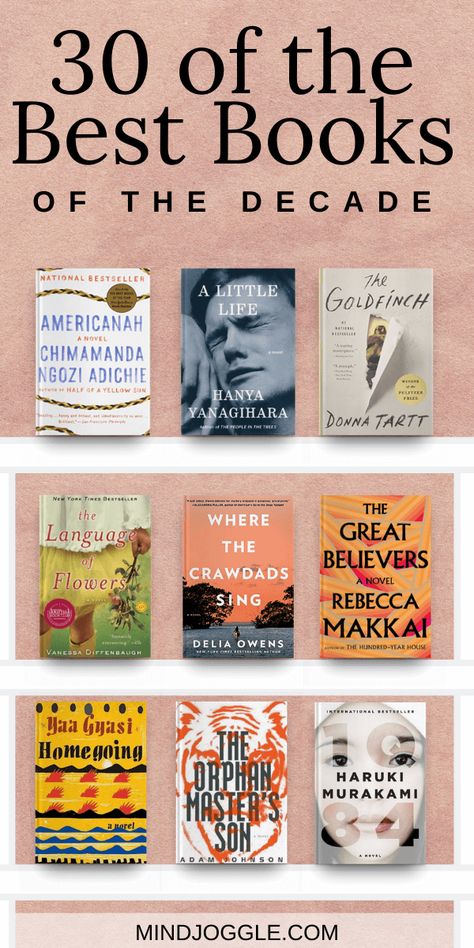 30 of the best fiction books of the last decade. You don't want to miss these books; find three of the top novels from each year of the 2010s. #books #bestbooks #bestbooksofthedecade #booklist #readinglist Best Contemporary Fiction Books, Fast Reads Books, Books To Read Non Fiction, The Reading List Book, Top Non Fiction Books Reading Lists, Must Read Non Fiction Books, Best Book Club Books Of All Time, Best Non Fiction Books Of All Time, Top Ten Books To Read