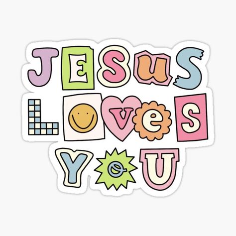 Christian Stickers Printable, Bible Journal Stickers, Jesus Stickers, Jesus Love Images, Bible Stickers, Stickers Jesus, Cute Bible Verses, God Sticker, Cute Bibles