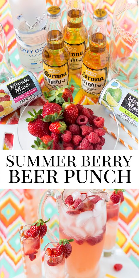 Summertime Alcoholic Drinks, Beer Punch, Fruity Summer Cocktails, Party Punch Alcohol, Holiday Drinks Alcohol Christmas, Holiday Drinks Alcohol, Punch Cocktails, Alcoholic Punch, Party Punch Recipes