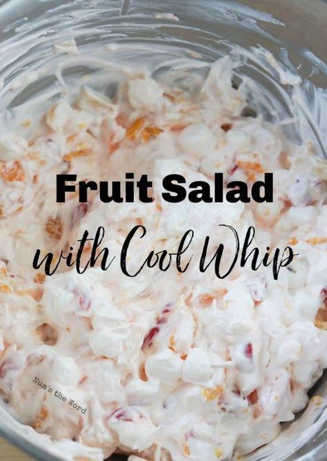 Fresco, Jello Fruit Salad Recipes Easy, Fruit Salad Low Carb, Easy Fluff Salad Recipes, Jello And Fruit Recipes, Fruit Cocktail Salad Cool Whip, Fruit Fluff Salad Recipes, Easy Cool Whip Desserts, Fruit Salad Cool Whip