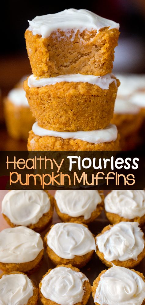 Gluten Free Sweets, Flourless Pumpkin Muffins, Chocolate Covered Katie, Pumpkin Muffin Recipes, Almond Flour Recipes, Losing 40 Pounds, Healthy Sweets Recipes, Pumpkin Muffins, Pumpkin Dessert