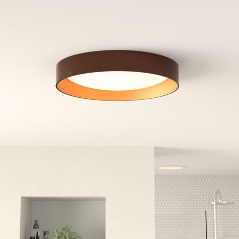 Wade Logan® Acrylic LED Flush Mount & Reviews | Wayfair Mid Century Modern Ceiling Light Fixture, Organic Modern Flush Mount Light, Non Wired Lighting, Flush Living Room Lighting, Flush Mounted Ceiling Lights, Modern Bedroom Light Fixtures, Garage Lights Interior Ceilings, Living Room Overhead Lighting, Low Ceiling Lights