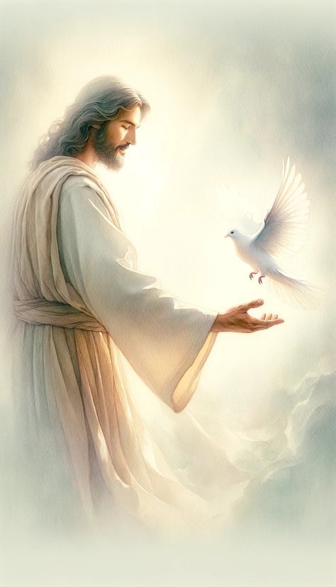 Jesus Christ art wallpaper depicting him with the Holy Spirit Risen Christ Images, Jesus Risen Art, Pentecost Wallpaper, Pictures Of Jesus Christ Lds, Beautiful Jesus Pictures, Jesus Images Wallpaper, Christian Pictures With Meaning, Holy Bible Pictures, Holy Spirit Wallpaper