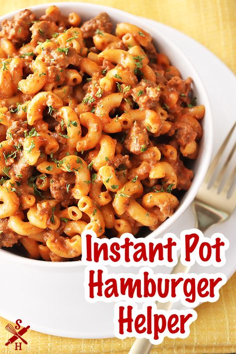 Recipes With Elbow Noodles, Hamburger Helper Cheeseburger Macaroni, Instant Pot Hamburger Helper, Ground Beef Macaroni, Elbow Pasta Recipes, Instant Pot Hamburger, Beef Macaroni, Macaroni Noodles, Hamburger Helper Recipes