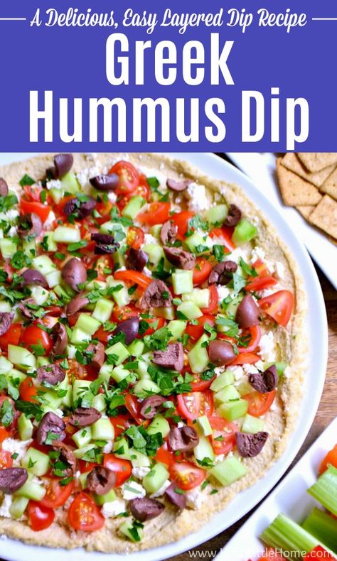 Greek Hummus Layer Dip Feta, Greek Layered Hummus Dip Recipe, Hummus Greek Layer Dip, Loaded Hummus And Feta Dip, Greek Salad Hummus Dip, Greek Hummus Layer Dip, Mediterranean Layered Hummus Dip, Hummus Layered Dip, Feta Hummus Recipe