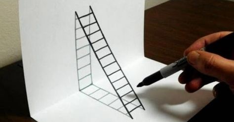 A how-to create your very own Optical illusion . Drawing Hands, Trick Art, Drawings On Lined Paper, 3d Drawing Tutorial, Easy 3d Drawing, Illusion Kunst, 3d Pencil Drawings, Optical Illusion Drawing, Illusion Drawings