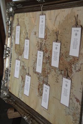 Vintage travel themed seat chart display with an old world map #wedding #diywedding #vintage #reception #seatingchart Vintage Travel Wedding, Vintage Travel Themes, Wedding Table Themes, Travel Theme Wedding, Wedding Table Plan, Seating Plan Wedding, Travel Party, Seating Plan, Seating Chart Wedding